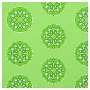 Tissu Mandala motif dans les tons vert citron