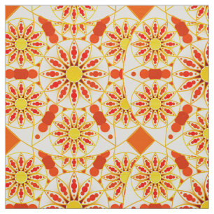 Tissu Mandala motif, rouge brique, rouille, or