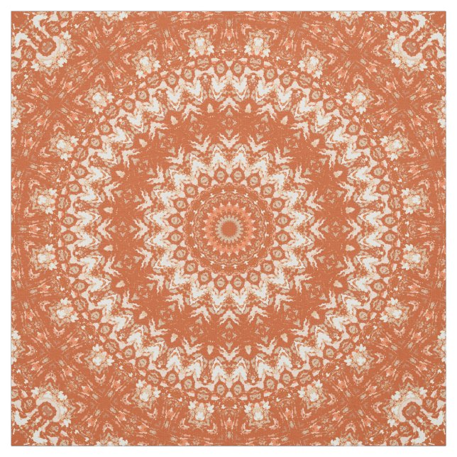 Tissu Mandala orange. (Échantillon)