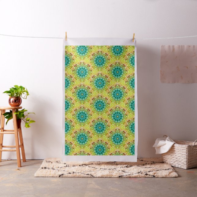 Tissu Mandala Rays Yellow Green + vos idées (In Situ)