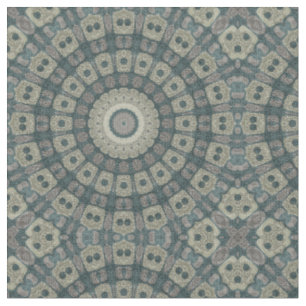 Tissu Mandala Tons Terre avec Motifs Géométriques Tribau