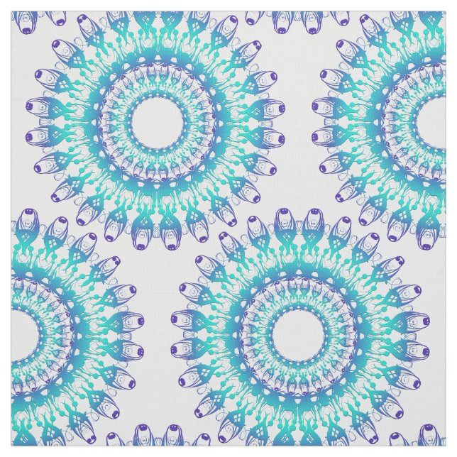 Tissu mandala. turquoise ethnique (Échantillon)