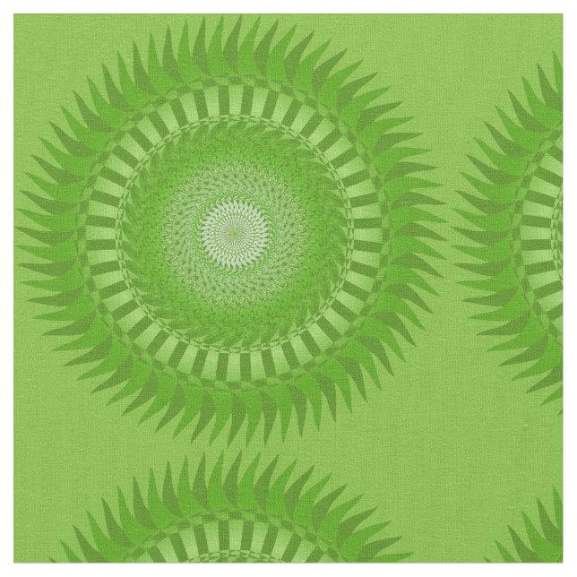 Tissu Mandala vert Soleil (Fermer)
