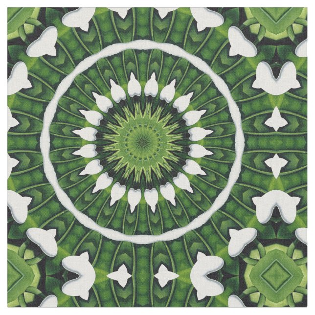 Tissu Mandala vert tropical (Fermer)