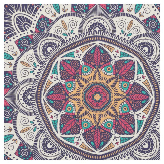 Tissu Mandala vintage inspiré (Fermer)