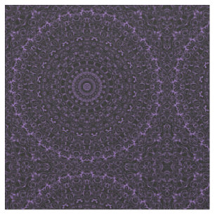 Tissu Mandala Violet Améthyste à Symétrie Intriquée