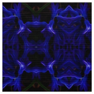Tissu Mandalas bleu et noir