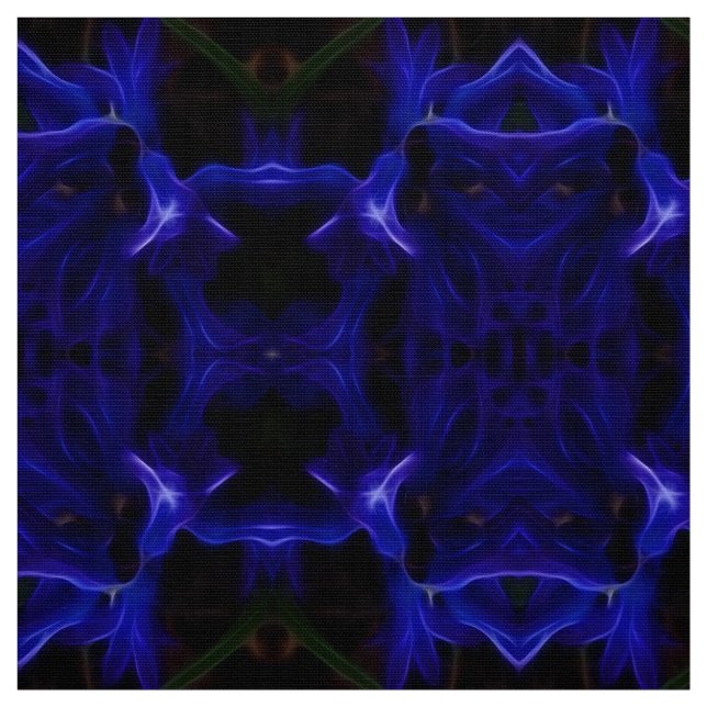 Tissu Mandalas bleu et noir (Échantillon)