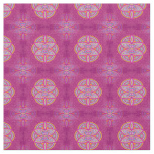 Tissu Mandalas en motifs de répétition rose mélangés