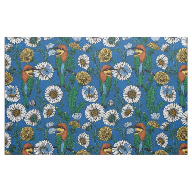 Tissu Mangeurs d'abeilles sur bleu (Fat Quarter)