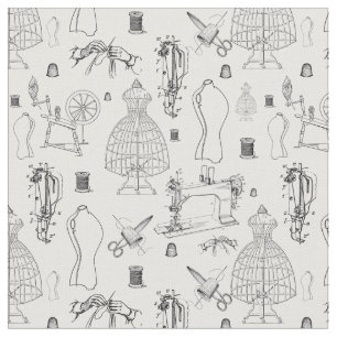 Tissu mannequin victorien machine à coudre antique toile