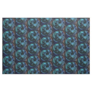 Tissu Marbre Bleu Cosmic Faux