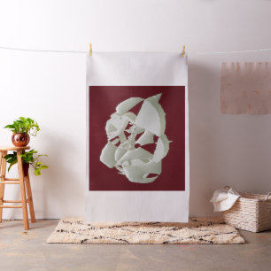 Tissu Marbre brisé abstrait art moderne prune blanche