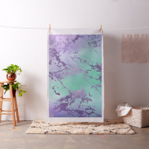 Tissu Marbre chic   Lavande violet et vert menthe