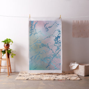 Tissu Marbre Iridescente   Tendance Faux Holo bleu rose
