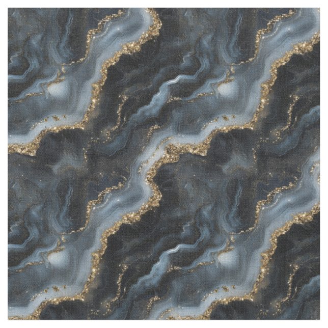 Tissu Marbre noir, gris et or (Fermer)