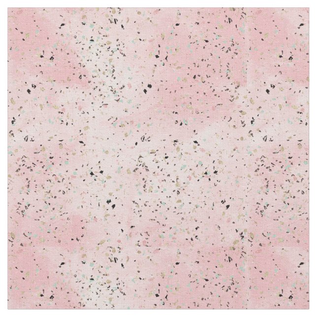 Tissu Marbre rose et or Terrazzo (Fermer)