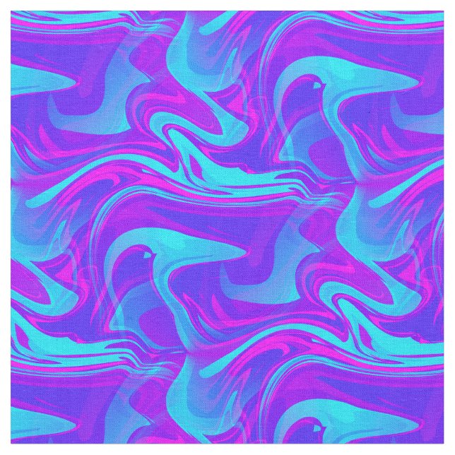 Tissu marbre trippé imprimé bleu violet (Fermer)