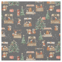 Marché d'hiver de fête de rue avec des amis animau