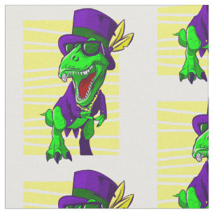 Tissu mardi gras dinosaure drôle trex