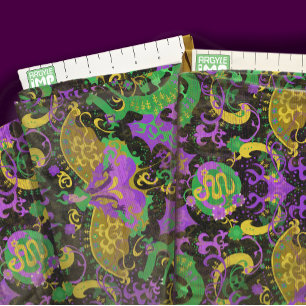 Tissu Mardi Gras Dragon, Serpent, Femme Imaginaire Damas