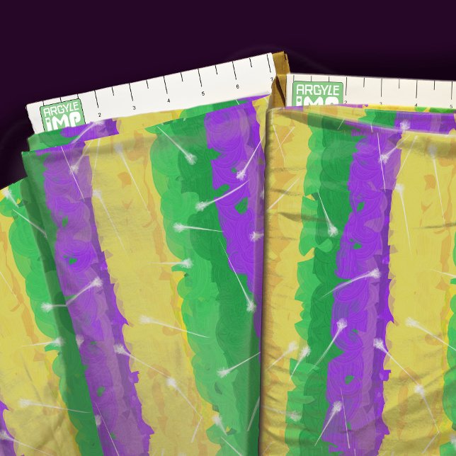 Tissu Mardi Gras Flounce - Couleurs Mardi Gras (close-up with ruler)
