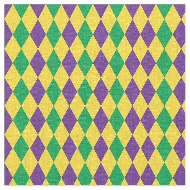 Tissu Mardi Gras Harlequin Diamonds Motif (Fermer)