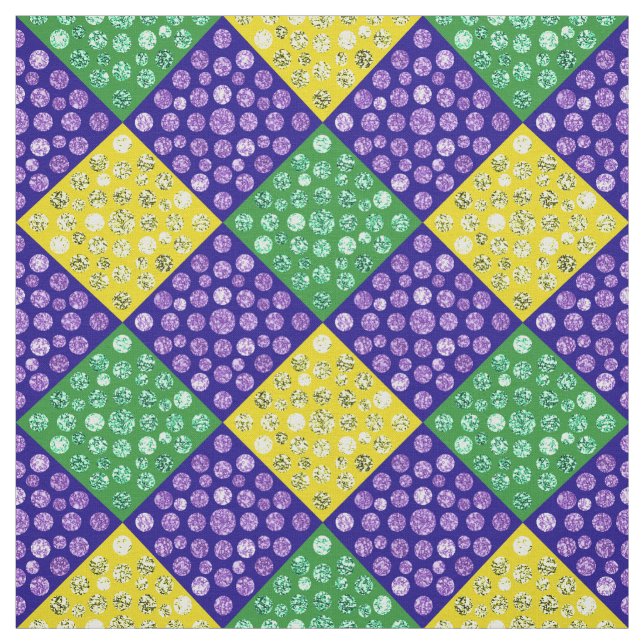 Tissu Mardi Gras Harlequin Motif du carnaval de Diamond (Échantillon)