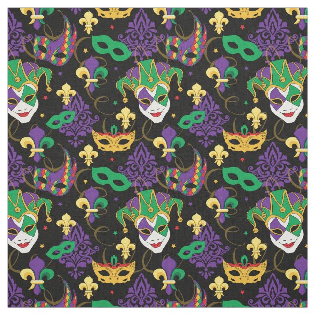 Tissu Mardi Gras Motif (Échantillon)