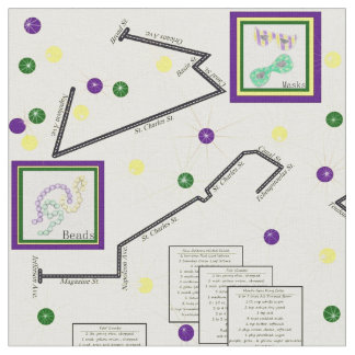 Tissu Mardi Gras Parade Route Celebration 9x9 taille car