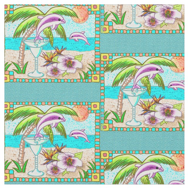 Tissu Margarita Dolphin Splash (Fermer)