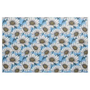 Tissu Marguerites sur bleu