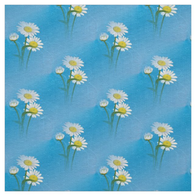 tissu marguerrier bleu (Échantillon)