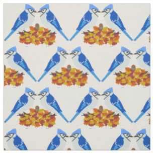 Tissu Mariage de automne Kissing Blue Jays