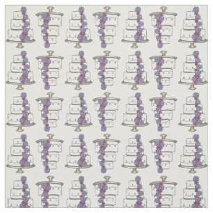 Tissu Mariage Gâteaux Fiançailles nuptiale Amour violet 