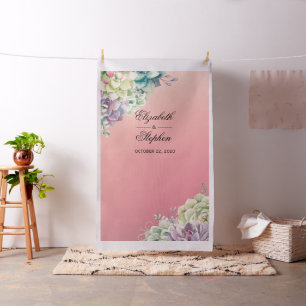 Tissu Mariage Photo Booth Arrière-plan Aquarelle Succule