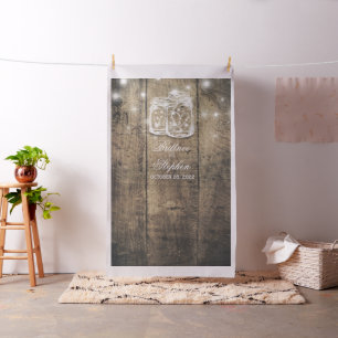 Tissu Mariage Photo Booth Arrière-plan Bois Mason Jar Lu