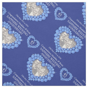Tissu Mariage Sapphire anniversaire motif personnalisé