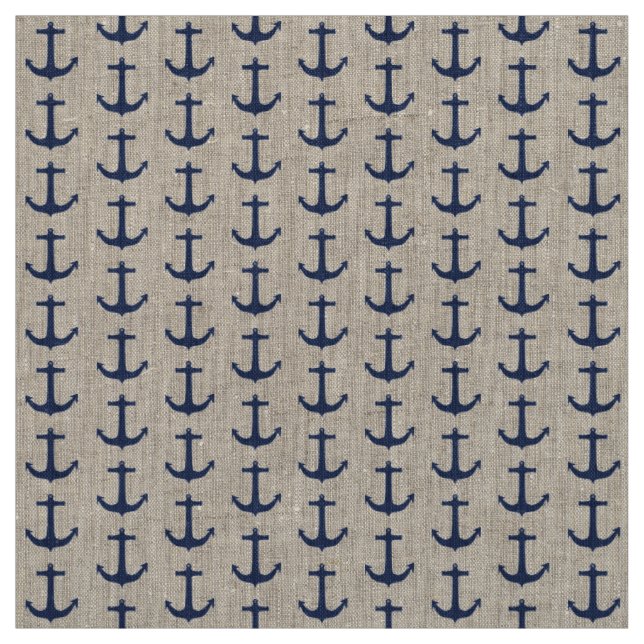 Tissu Marine Ancre Thème Naval (Échantillon)