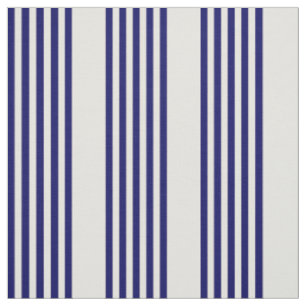 Tissu Marine bleu et beige cinq bandes motif