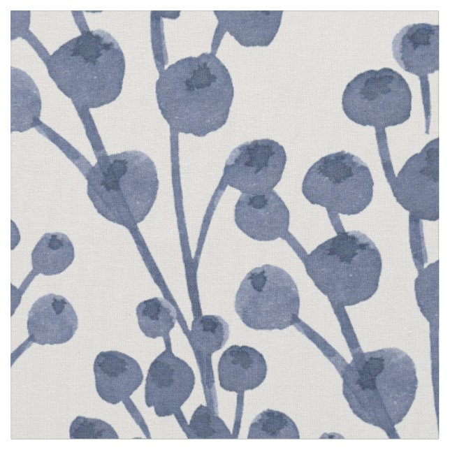 Tissu Marine bleue botanique (Fermer)
