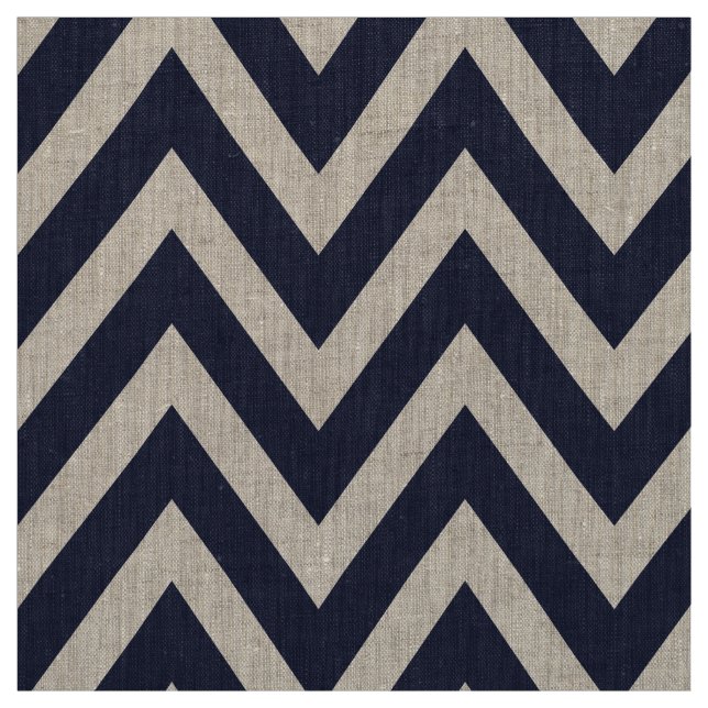 Tissu Marine Blue Modern Chevron Grande échelle (Échantillon)