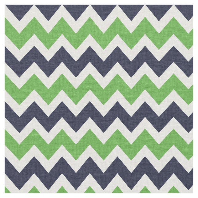 Tissu Marine et Green Modern Chevron (Fermer)