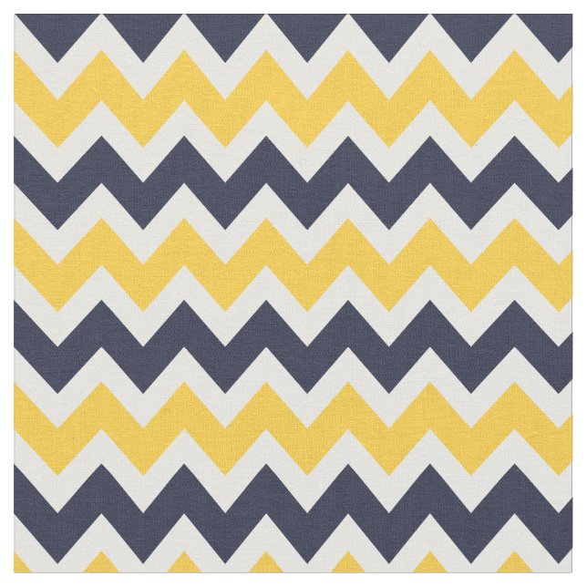 Tissu Marine et Jaune moderne Chevron (Fermer)