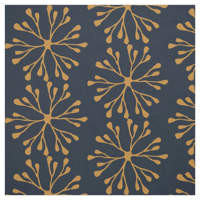 Tissu : Marine et jaune ocre (Échantillon)