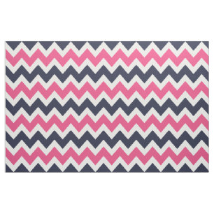Tissu Marine et rose moderne Chevron Grande échelle