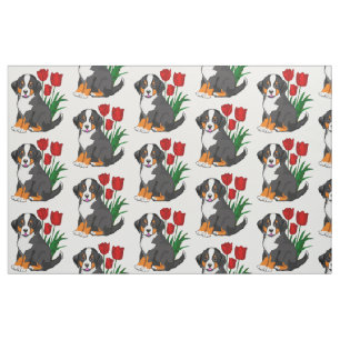 Tissu Marionnette de montagne de Benese avec tulipes