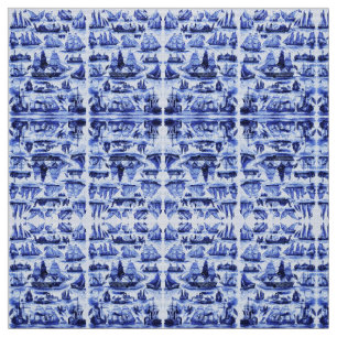 Tissu MARITIME, NAVIRES VINTAGES, NAVIRES À VOILE, Bleu