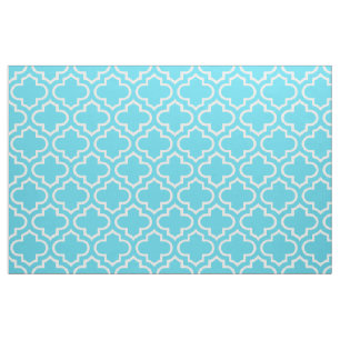 Tissu marocain bleu 02 de motif de treillis d'Aqua