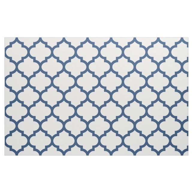 Tissu marocain bleu classique de motif de treillis (Fat Quarter)